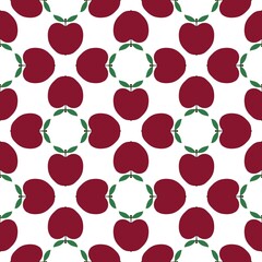 Fototapeta premium Cartoon doodle apples seamless autumn pattern for wrapping and clothes print and fabrics and kitchen textiles