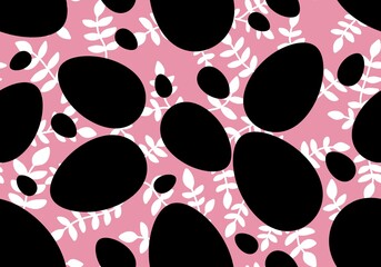 Easter eggs seamless spring floral leaves pattern for wrapping and clothes print and fabrics and kitchen textiles