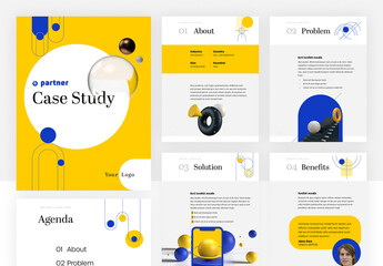 Business Case Study with Yellow and Blue Accent