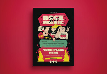 Black Grunge Rock Music Festival Flyer