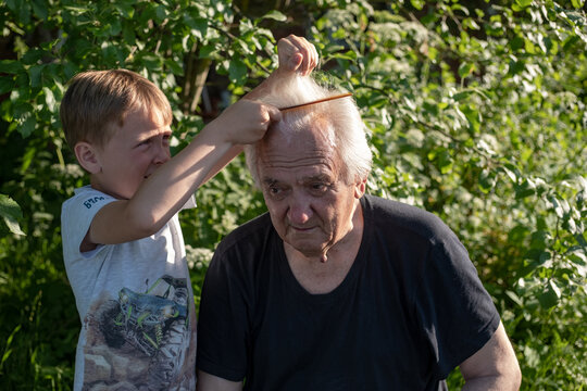 hairstyle to grandfather in the garden