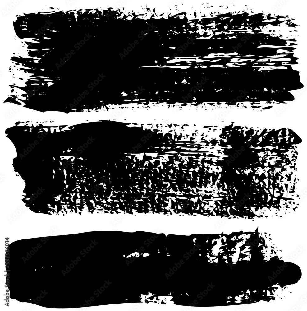 Poster set of different abstract shapes, smears and prints. black design elements isolated on white backgro