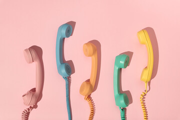 Old pastel stationary phone phone handsets