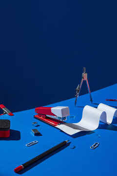 Staple gun,  divider, pencil .