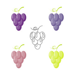 set of grapes icons