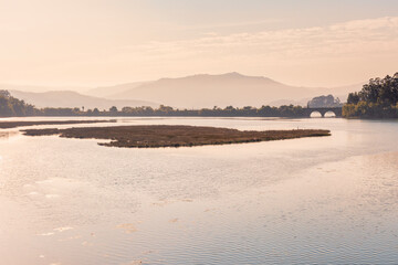 Puente del ferrocarril sobre la ría de Ladrido, Ortigueira Galicia.