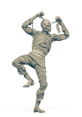 mummy is doing a hiphop dance in white background