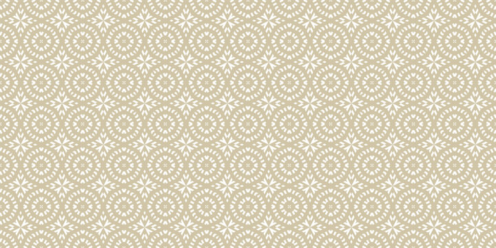 Vector ornamental seamless pattern in traditional arabian, moroccan, turkish style. Golden abstract mosaic background texture with stars, floral shapes. Elegant gold ornament. Premium repeat design