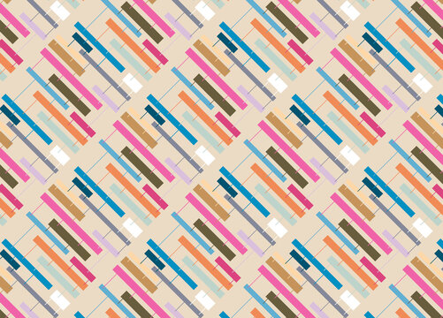 Repeating Blocks of Connected Colour form an Abstract Pattern