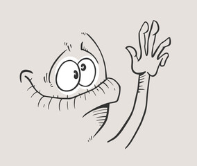 Monster waving draw