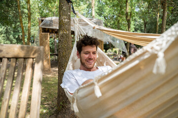 Happy relaxin on hammock