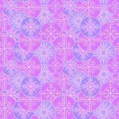 Winter Christmas ice seamless snowflakes circle pattern for wrapping and clothes print and packaging and fabrics