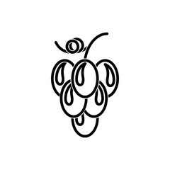 grape brush, line, icon