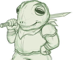 Funny frog draw