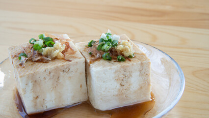 木綿豆腐の冷奴・日本の食べ物