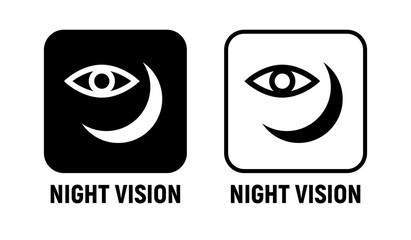 Night vision line icon design concept. Night vision moon eye line icon.