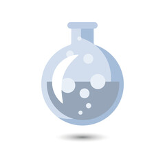 round bottom flask, color icon, chemistry laboratory concept