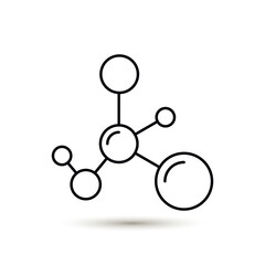 molecule, line, icon, flat style
