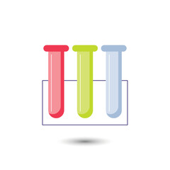 set of test tubes on stand, laboratory concept, icon