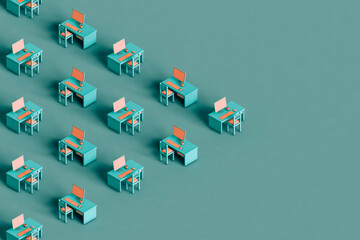 triangle of workstations with personal computer