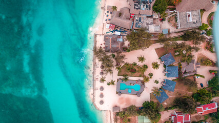 High Angle View Of Beach Resort In Sansibar