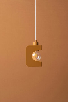 Closeup view at hanging colorful fancy lamp