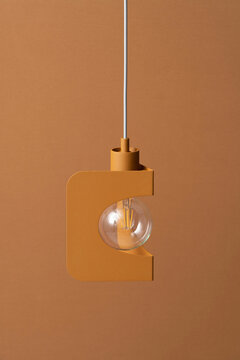 Closeup view at hanging colorful fancy lamp
