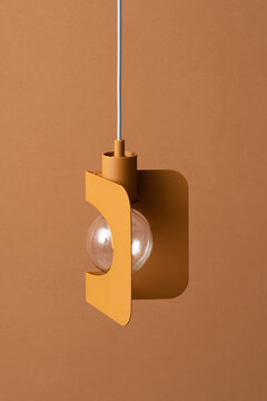 Closeup view at hanging colorful fancy lamp
