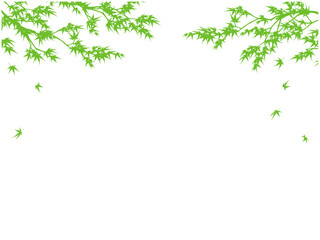 もみじのシルエットフレーム①上部_青もみじ