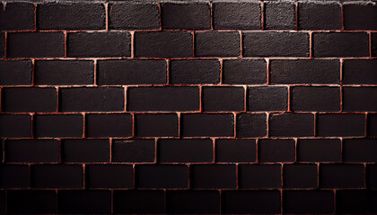 Background with black bricks in pink wall. Can be used as wallpaper