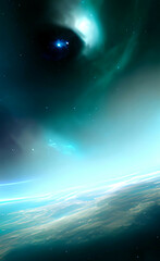 Obraz na płótnie Canvas blue planet in space
