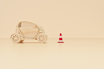 Traffic cones: futuristic car
