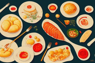 ukrainian food illustration