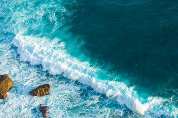 Ocean waves crashing on a sunny day in nature outdoor