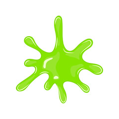 Green toxic slime blot flat illustration on white background