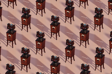 Weird steampunk science equipment