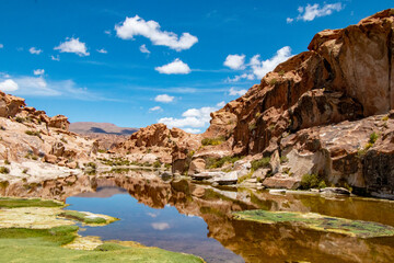 Fototapeta na wymiar lake in the mountains - Bolivia Uyuni