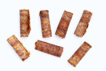 Sun dried banana roll snacks
