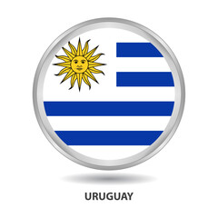 Obraz premium Uruguay round flag design is used as badge, button, icon, wall painting