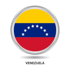 Venezuela round flag design is used as badge, button, icon, wall painting