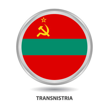 Transnistria round flag design is used as badge, button, icon, wall painting