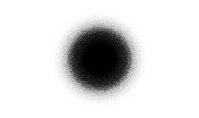 Noise circle grain texture spray dot pattern abstract black round vector stipple fade halftone point artwork. - obrazy, fototapety, plakaty