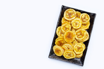 Banana stuffed with tamarind. Fruit snack