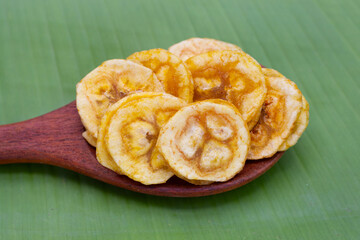 Banana stuffed with tamarind. Fruit snack