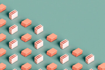 pink office folders with copy space