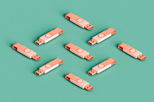 rhombus from pink flashdrives