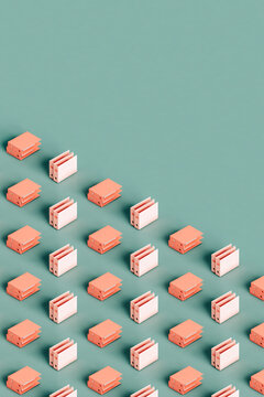 many pink office folders