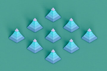 rhombus of piramid financial charts 