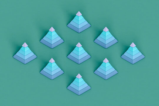 rhombus of piramid financial charts 