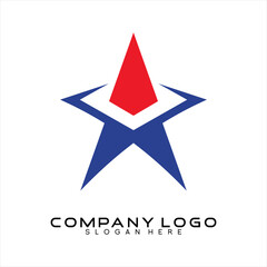 Vector star design logo with pyramid elements on top.Unique logo